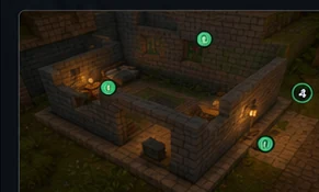 Illustrated checklist showing an enclosed, lit Allumeria NPC room with an NPC Sign