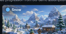 Original editorial illustration of the snowy Allumeria progression chapter