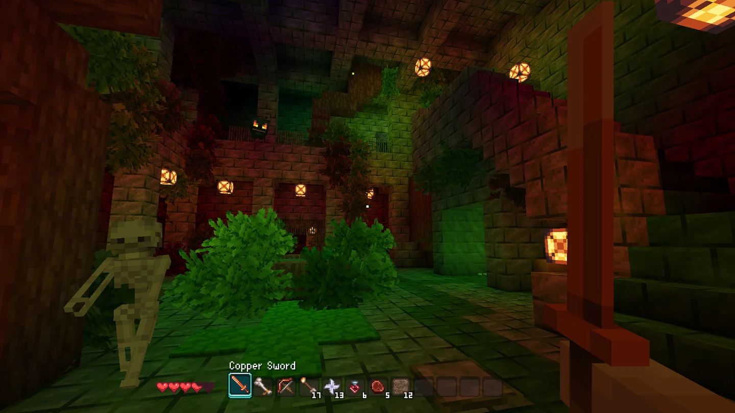 Official Allumeria in-game screenshot of the Forest Dungeon interior