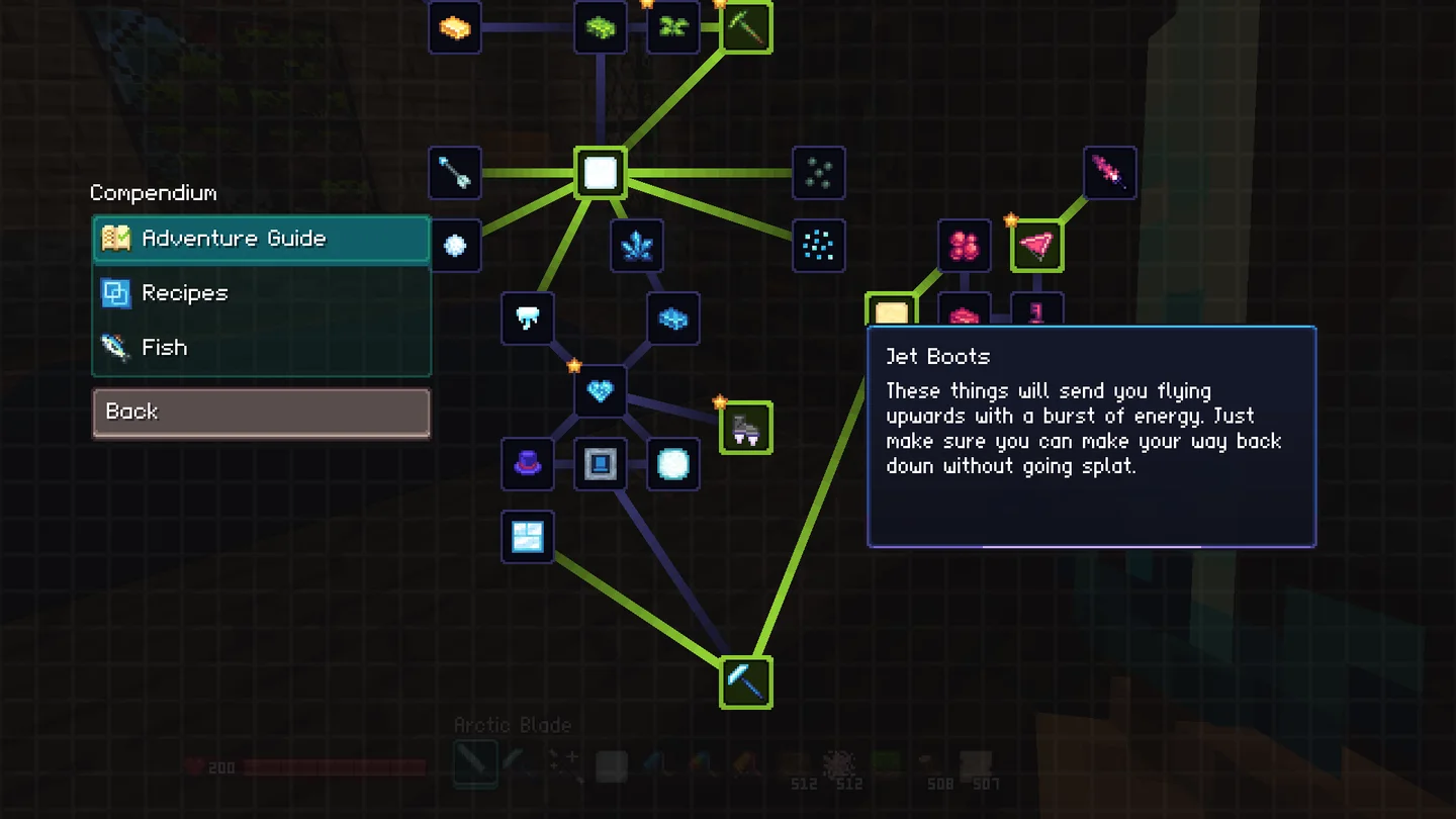 Official Allumeria in-game screenshot of the Adventure Guide interface