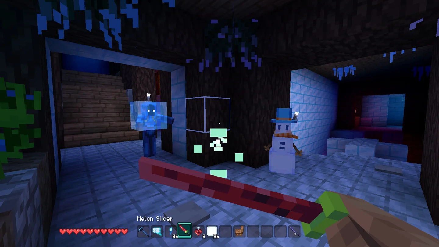 Official Allumeria in-game screenshot of a Snow Dungeon interior